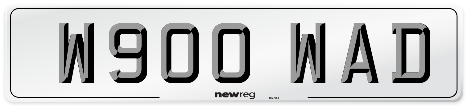 W900 WAD Number Plate from New Reg